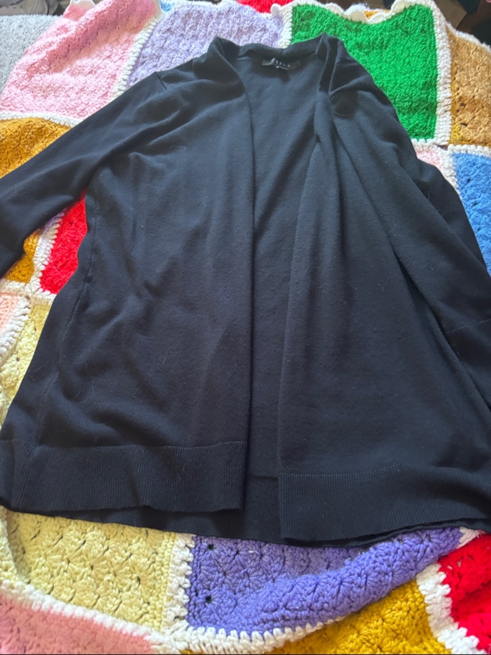 Cyrus Black Open-Front Knit Cardigan